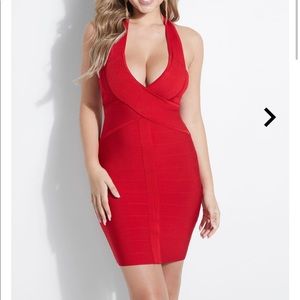 GUESS red sexy bandage dress